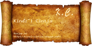 Kinál Cintia névjegykártya